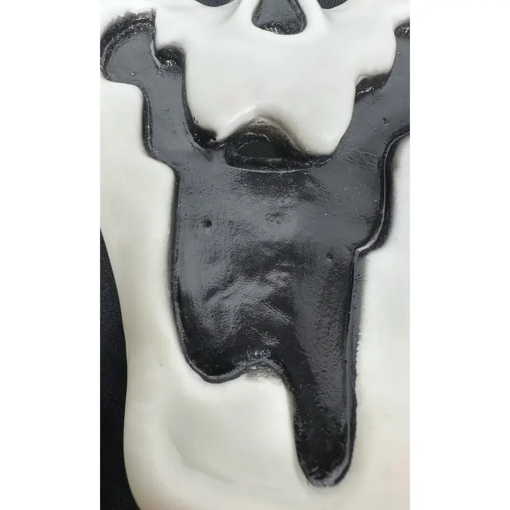Ghostface Scream Mask Easter Unlimited Inc Squiggly Smile Metly Face with Hood